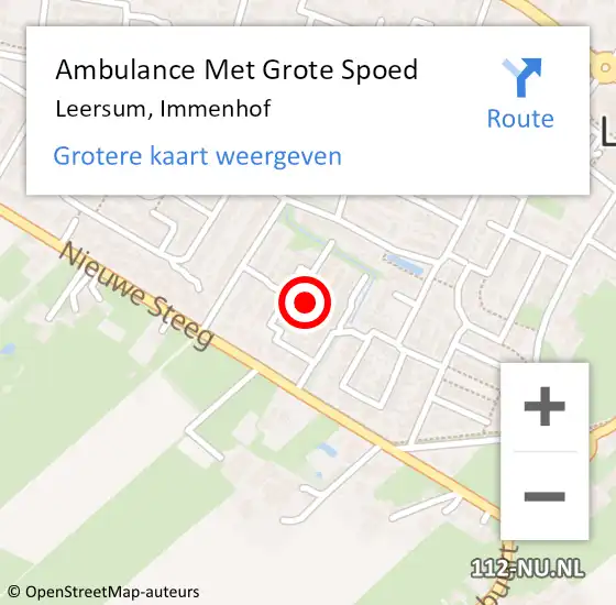 Locatie op kaart van de 112 melding: Ambulance Met Grote Spoed Naar Leersum, Immenhof op 1 juli 2017 17:29