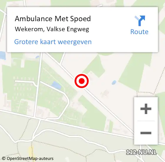 Locatie op kaart van de 112 melding: Ambulance Met Spoed Naar Wekerom, Valkse Engweg op 1 juli 2017 17:58