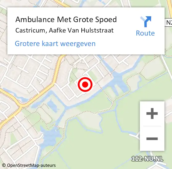 Locatie op kaart van de 112 melding: Ambulance Met Grote Spoed Naar Castricum, Aafke Van Hulststraat op 1 juli 2017 18:33