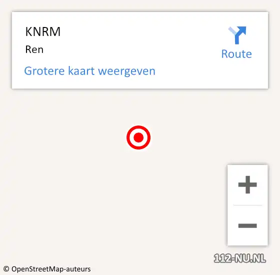 Locatie op kaart van de 112 melding: KNRM Ren op 1 juli 2017 18:44