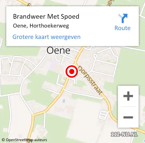 Locatie op kaart van de 112 melding: Brandweer Met Spoed Naar Oene, Horthoekerweg op 1 juli 2017 18:51