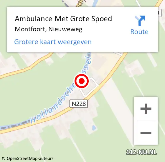 Locatie op kaart van de 112 melding: Ambulance Met Grote Spoed Naar Montfoort, Nieuweweg op 1 juli 2017 18:59