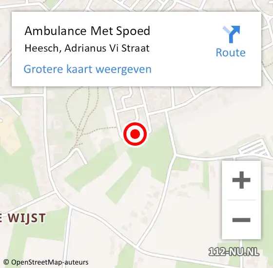 Locatie op kaart van de 112 melding: Ambulance Met Spoed Naar Heesch, Adrianus Vi Straat op 25 januari 2014 17:08