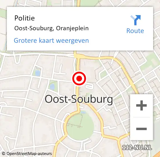 Locatie op kaart van de 112 melding: Politie Oost-Souburg, Oranjeplein op 1 juli 2017 20:27