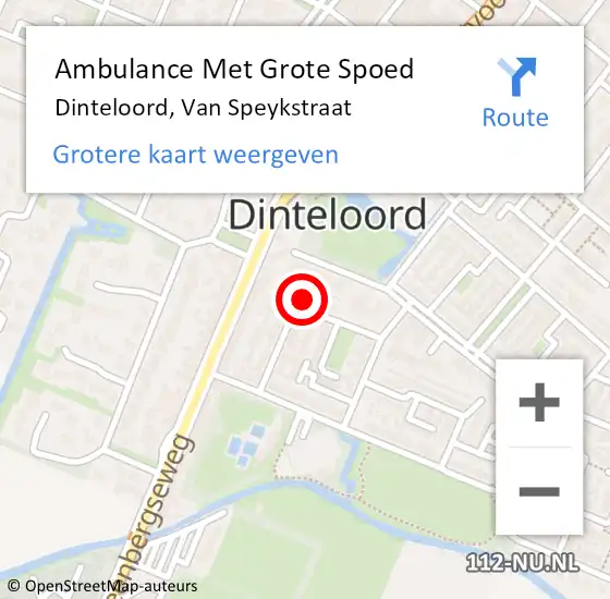 Locatie op kaart van de 112 melding: Ambulance Met Grote Spoed Naar Dinteloord, Van Speykstraat op 1 juli 2017 23:30