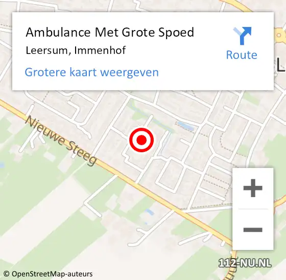 Locatie op kaart van de 112 melding: Ambulance Met Grote Spoed Naar Leersum, Immenhof op 1 juli 2017 23:42