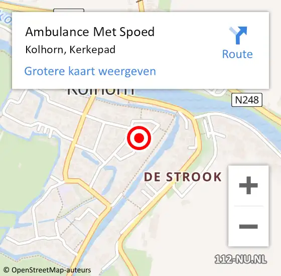 Locatie op kaart van de 112 melding: Ambulance Met Spoed Naar Kolhorn, Kerkepad op 2 juli 2017 03:30