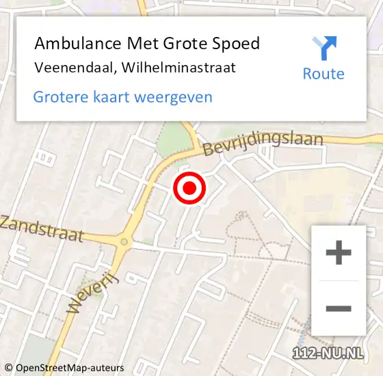 Locatie op kaart van de 112 melding: Ambulance Met Grote Spoed Naar Veenendaal, Wilhelminastraat op 2 juli 2017 07:01