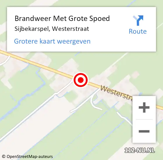 Locatie op kaart van de 112 melding: Brandweer Met Grote Spoed Naar Sijbekarspel, Westerstraat op 2 juli 2017 08:13