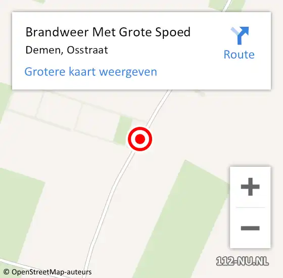 Locatie op kaart van de 112 melding: Brandweer Met Grote Spoed Naar Demen, Osstraat op 2 juli 2017 08:28