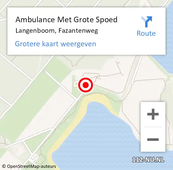 Locatie op kaart van de 112 melding: Ambulance Met Grote Spoed Naar Langenboom, Fazantenweg op 2 juli 2017 10:20