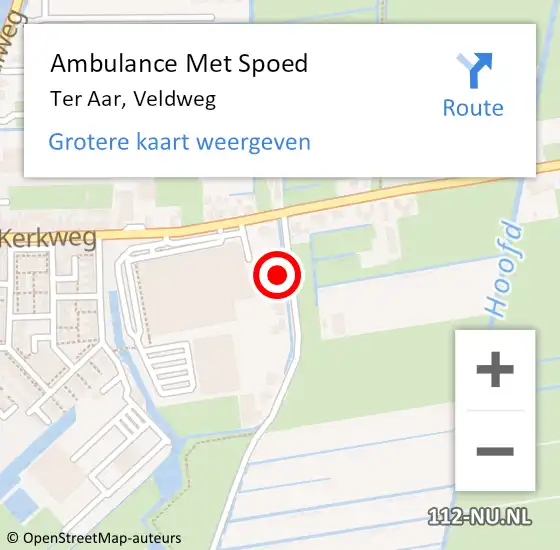 Locatie op kaart van de 112 melding: Ambulance Met Spoed Naar Ter Aar, Veldweg op 2 juli 2017 10:25