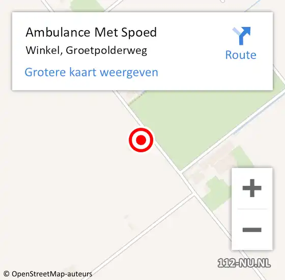 Locatie op kaart van de 112 melding: Ambulance Met Spoed Naar Winkel, Groetpolderweg op 2 juli 2017 10:40