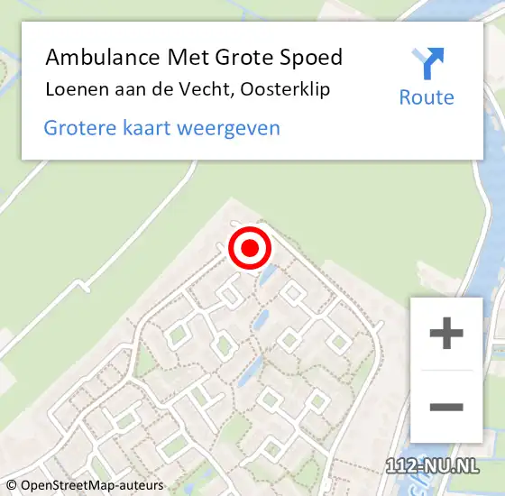 Locatie op kaart van de 112 melding: Ambulance Met Grote Spoed Naar Loenen aan de Vecht, Oosterklip op 2 juli 2017 11:26