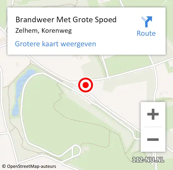 Locatie op kaart van de 112 melding: Brandweer Met Grote Spoed Naar Zelhem, Korenweg op 2 juli 2017 12:06