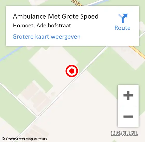 Locatie op kaart van de 112 melding: Ambulance Met Grote Spoed Naar Homoet, Adelhofstraat op 2 juli 2017 12:38