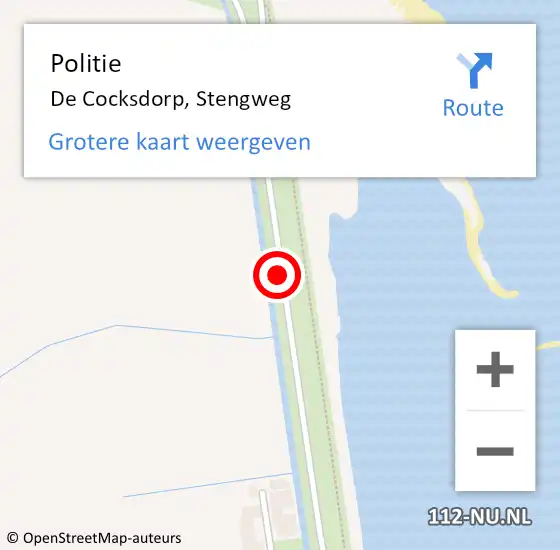 Locatie op kaart van de 112 melding: Politie De Cocksdorp, Stengweg op 2 juli 2017 13:03