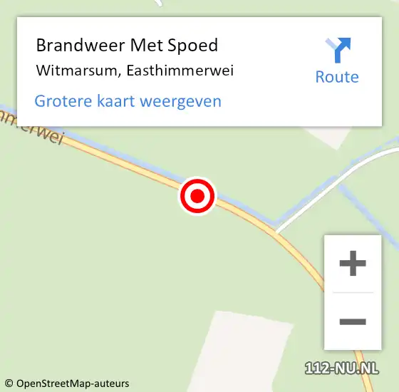 Locatie op kaart van de 112 melding: Brandweer Met Spoed Naar Witmarsum, Easthimmerwei op 2 juli 2017 13:18