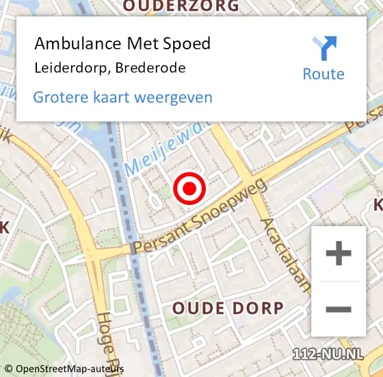Locatie op kaart van de 112 melding: Ambulance Met Spoed Naar Leiderdorp, Brederode op 2 juli 2017 13:57