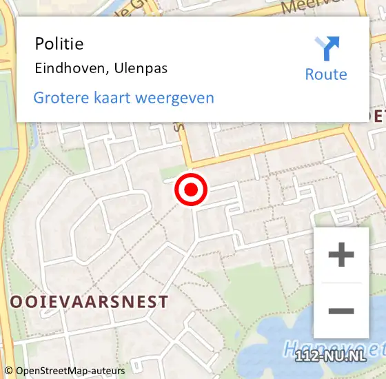 Locatie op kaart van de 112 melding: Politie Eindhoven, Ulenpas op 2 juli 2017 14:26