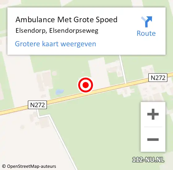 Locatie op kaart van de 112 melding: Ambulance Met Grote Spoed Naar Elsendorp, Elsendorpseweg op 2 juli 2017 14:57