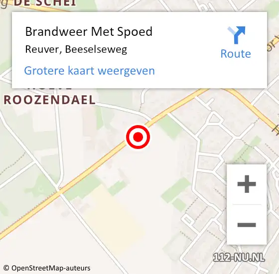 Locatie op kaart van de 112 melding: Brandweer Met Spoed Naar Reuver, Beeselseweg op 2 juli 2017 15:28