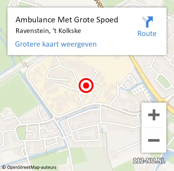 Locatie op kaart van de 112 melding: Ambulance Met Grote Spoed Naar Ravenstein, 't Kolkske op 2 juli 2017 16:02