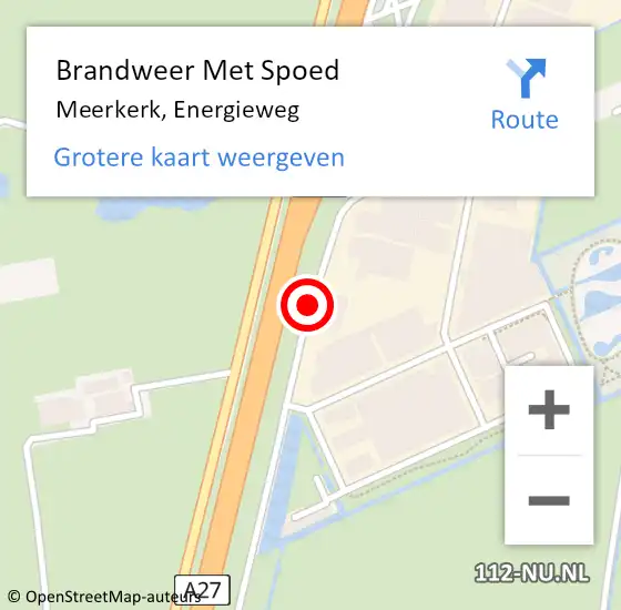 Locatie op kaart van de 112 melding: Brandweer Met Spoed Naar Meerkerk, Energieweg op 2 juli 2017 16:47