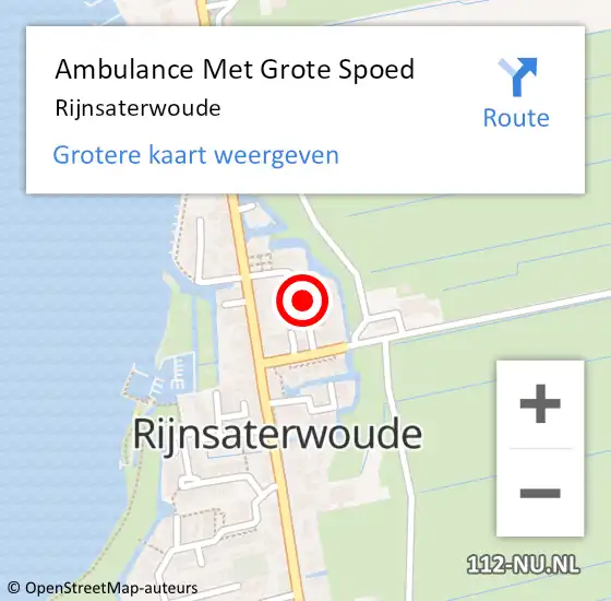 Locatie op kaart van de 112 melding: Ambulance Met Grote Spoed Naar Rijnsaterwoude op 2 juli 2017 16:51