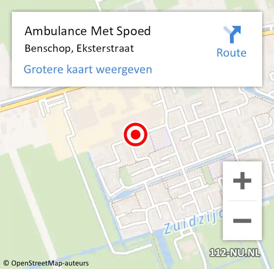 Locatie op kaart van de 112 melding: Ambulance Met Spoed Naar Benschop, Eksterstraat op 2 juli 2017 16:56