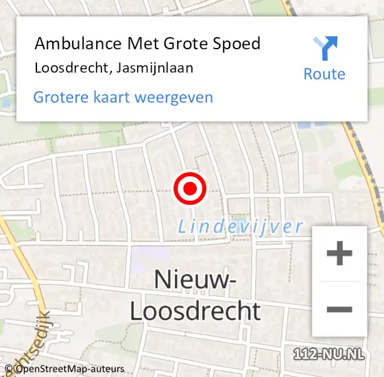 Locatie op kaart van de 112 melding: Ambulance Met Grote Spoed Naar Loosdrecht, Jasmijnlaan op 25 januari 2014 18:54