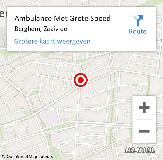 Locatie op kaart van de 112 melding: Ambulance Met Grote Spoed Naar Berghem, Zaaiviool op 2 juli 2017 17:47