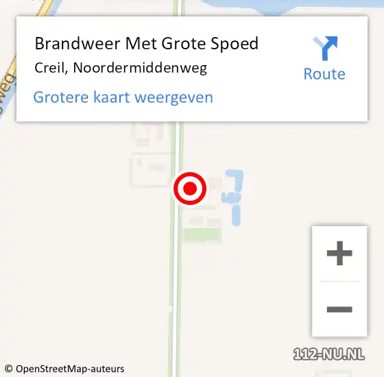 Locatie op kaart van de 112 melding: Brandweer Met Grote Spoed Naar Creil, Noordermiddenweg op 25 januari 2014 19:02