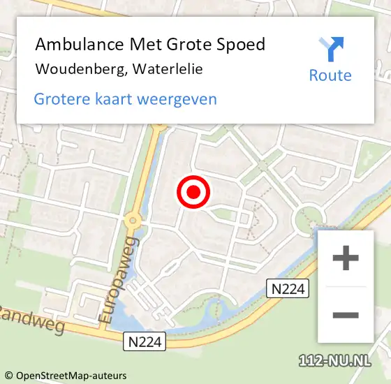 Locatie op kaart van de 112 melding: Ambulance Met Grote Spoed Naar Woudenberg, Waterlelie op 2 juli 2017 18:09