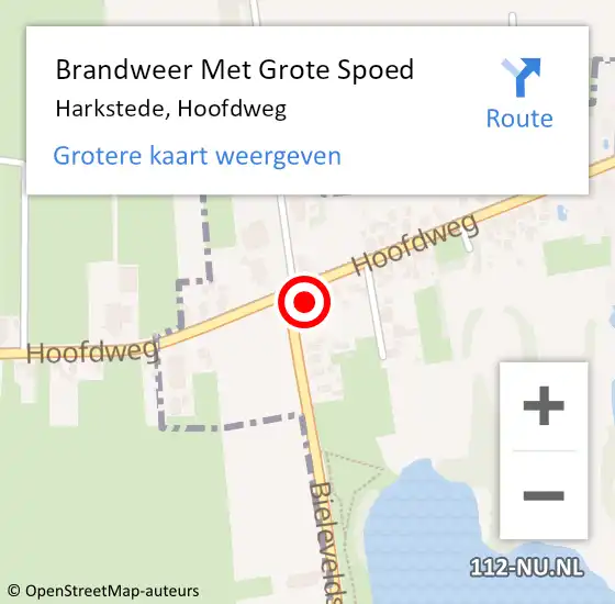 Locatie op kaart van de 112 melding: Brandweer Met Grote Spoed Naar Harkstede, Hoofdweg op 2 juli 2017 19:02