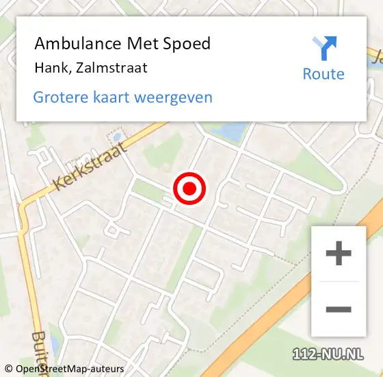 Locatie op kaart van de 112 melding: Ambulance Met Spoed Naar Hank, Zalmstraat op 2 juli 2017 20:07