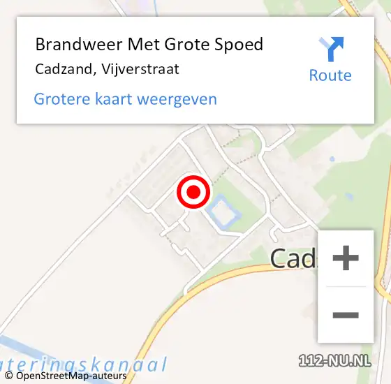 Locatie op kaart van de 112 melding: Brandweer Met Grote Spoed Naar Cadzand, Vijverstraat op 2 juli 2017 22:26