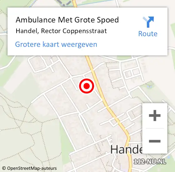 Locatie op kaart van de 112 melding: Ambulance Met Grote Spoed Naar Handel, Rector Coppensstraat op 2 juli 2017 22:27