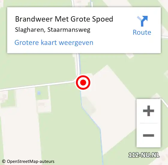 Locatie op kaart van de 112 melding: Brandweer Met Grote Spoed Naar Slagharen, Staarmansweg op 2 juli 2017 22:30