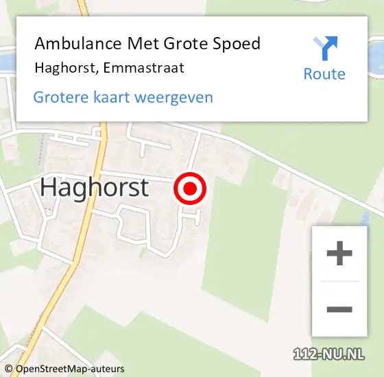 Locatie op kaart van de 112 melding: Ambulance Met Grote Spoed Naar Haghorst, Emmastraat op 2 juli 2017 23:22