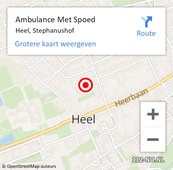 Locatie op kaart van de 112 melding: Ambulance Met Spoed Naar Heel, Stephanushof op 3 juli 2017 00:04