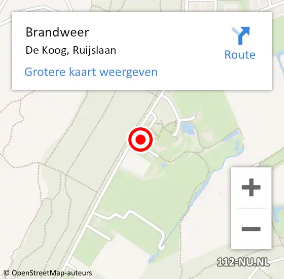 Locatie op kaart van de 112 melding: Brandweer De Koog, Ruijslaan op 3 juli 2017 02:10