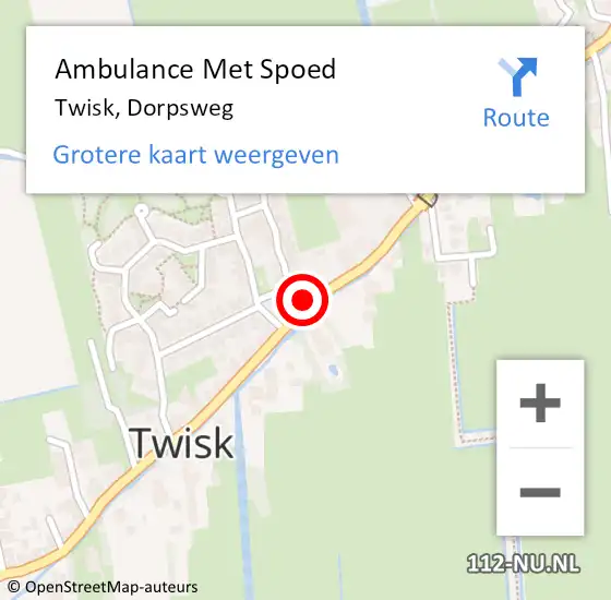 Locatie op kaart van de 112 melding: Ambulance Met Spoed Naar Twisk, Dorpsweg op 3 juli 2017 03:29