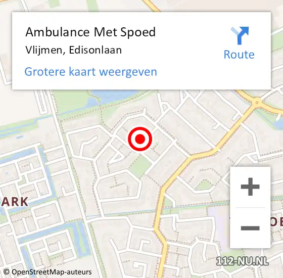 Locatie op kaart van de 112 melding: Ambulance Met Spoed Naar Vlijmen, Edisonlaan op 3 juli 2017 04:19