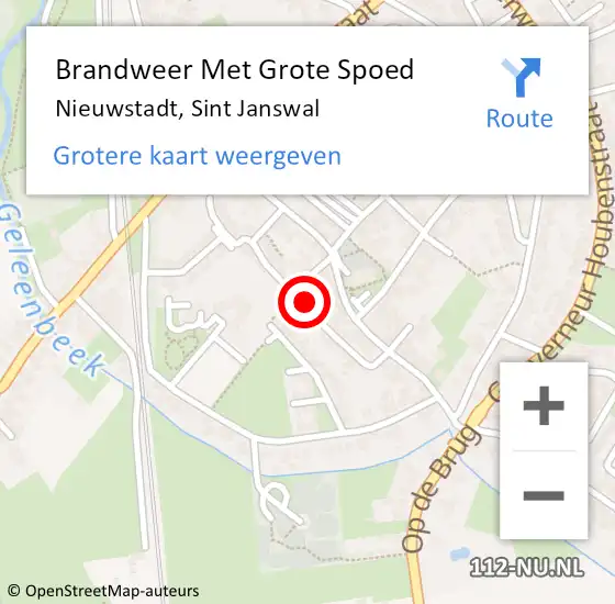 Locatie op kaart van de 112 melding: Brandweer Met Grote Spoed Naar Nieuwstadt, Sint Janswal op 3 juli 2017 07:04