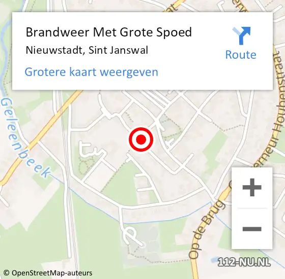 Locatie op kaart van de 112 melding: Brandweer Met Grote Spoed Naar Nieuwstadt, Sint Janswal op 3 juli 2017 07:18