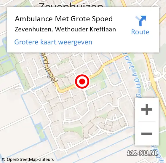 Locatie op kaart van de 112 melding: Ambulance Met Grote Spoed Naar Zevenhuizen, Wethouder Kreftlaan op 3 juli 2017 08:29