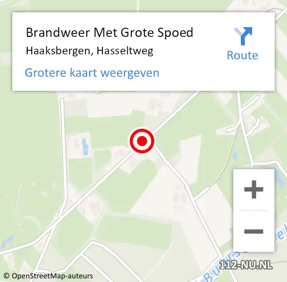 Locatie op kaart van de 112 melding: Brandweer Met Grote Spoed Naar Haaksbergen, Hasseltweg op 3 juli 2017 08:47