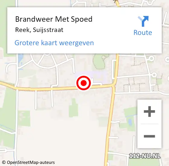 Locatie op kaart van de 112 melding: Brandweer Met Spoed Naar Reek, Suijsstraat op 3 juli 2017 09:03