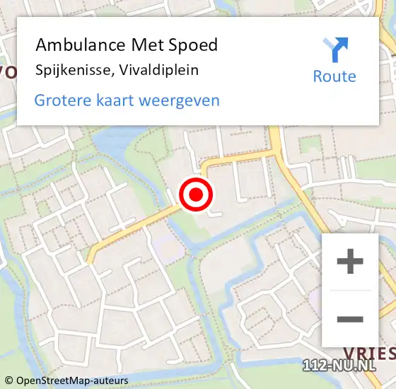 Locatie op kaart van de 112 melding: Ambulance Met Spoed Naar Spijkenisse, Vivaldiplein op 3 juli 2017 10:34